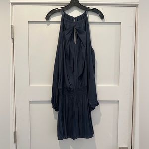 Ramy Brook Taima Cold Shoulder Dress in Navy